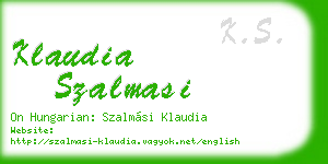 klaudia szalmasi business card