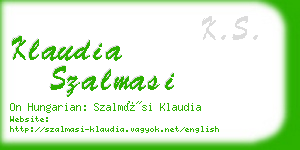 klaudia szalmasi business card